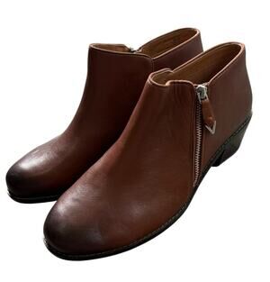 Vionic Jolene Brown Leather Ankle Booties Women’s Size 10 Comfort